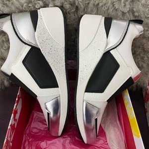 Brand new INC White, Silver, Black Wedge Sneaker ~ Sz. 8.5